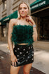 fancy-strapless-feather-crop-top-emerald Buddy Love - Sophia's Style-Fancy Strapless Feather Crop Top - Emerald-Green-XS-1